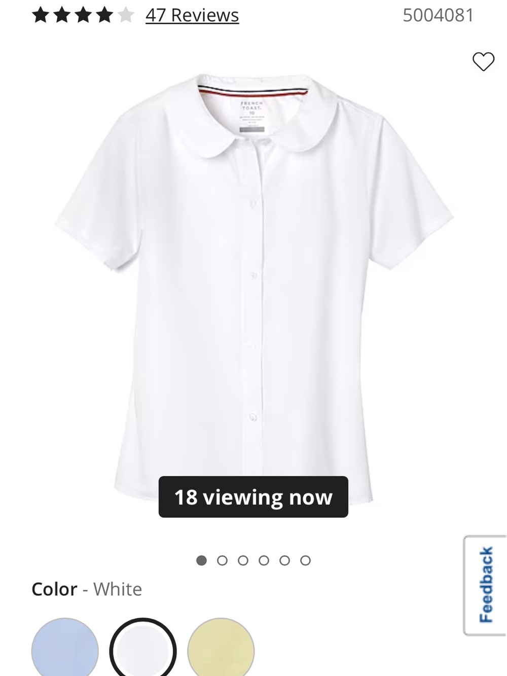 GIRLS French Toast White Short-Sleeve Button-Down Top - 2 pack